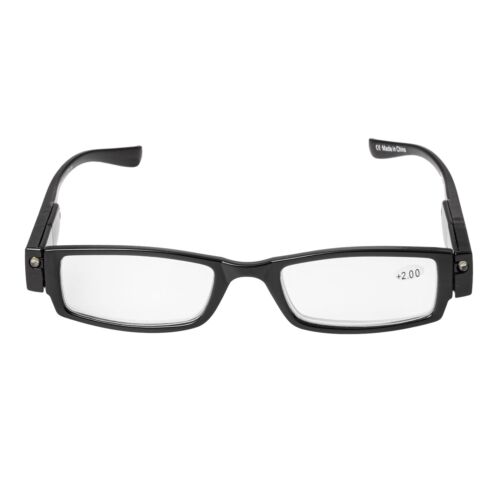 Black Framed LED Reading Glasses Presbyopic Adults glasses with LED Light Power - Picture 3 of 44