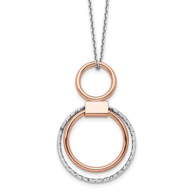 925 Sterling Silber Rose Ton Geometrische Kette Halskette