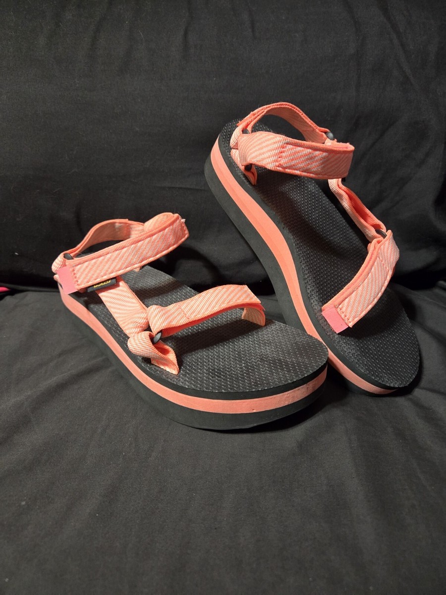 Teva Flatform Universal Pink Strap Platform Sandals Size 10 - Main Image