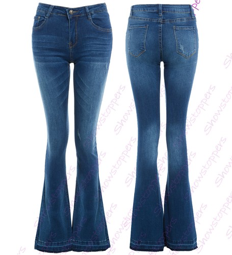 Womens Slim Fit Jean Flare Flared Denim 