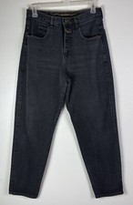 Vintage Y2K MARITHE FRANCOIS GIRBAUD WOMENS HIGH RISE DENIM MOM JEANS 7/8 Black