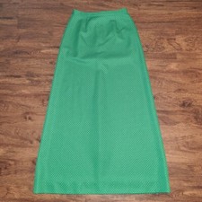 Vintage 70s Green Polka Dot A Line Maxi Skirt S