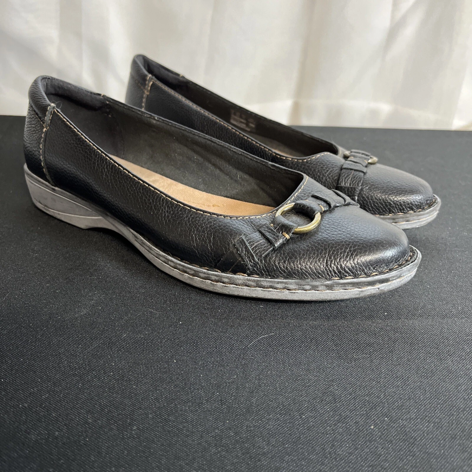 CLARKS Flats donna in pelle nera Clark's taglia 9 5 M