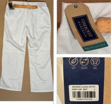 NEW: Cherokee Workwear Modern Classic Revolution Scrub Pant Woman's White Petite