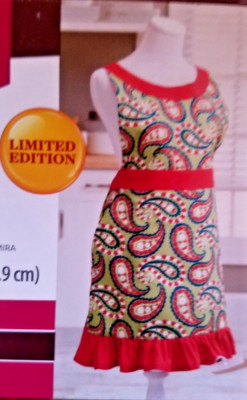 Better Homes & Gardens kitchen apron~paisley~w/ side pockets~red green~New  