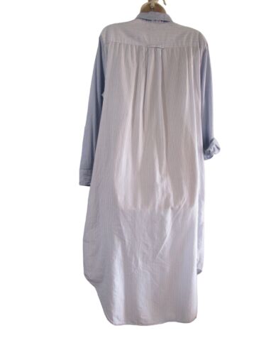 Lauren Ralph Lauren Pin Stripe Shirt Dress Blue White Ladies XL Minor Flaw GUC - Picture 2 of 21