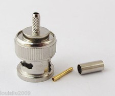 10pcs BNC Male Crimp Straight RF Connector for Coaxial Cable RG316 RG174 New