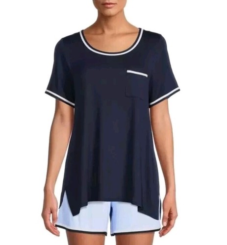Secret Treasures Women's Knit Sleep Shirt Navy Blue Size Medium (8-10) - Picture 2 of 8