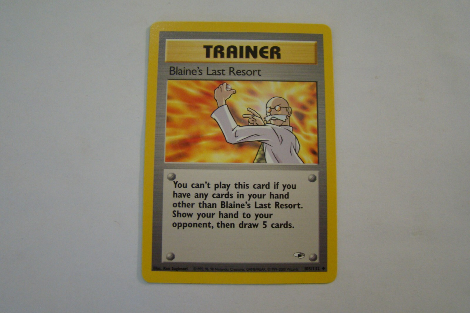 Pokemon TCG Gym Heros Trainer Blaine's Last Resort 105/132 Uncommon NM