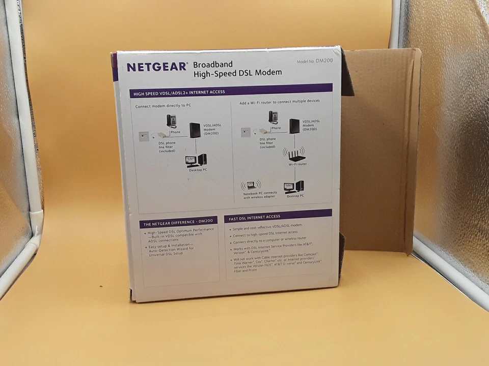 NETGEAR DM200-100NAS DSL VDSL High Speed Broadband Modem - Image 4 of 4