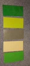 Legobase Plates 8 X 16 Pin Greens Beigh Grey 5 Bases