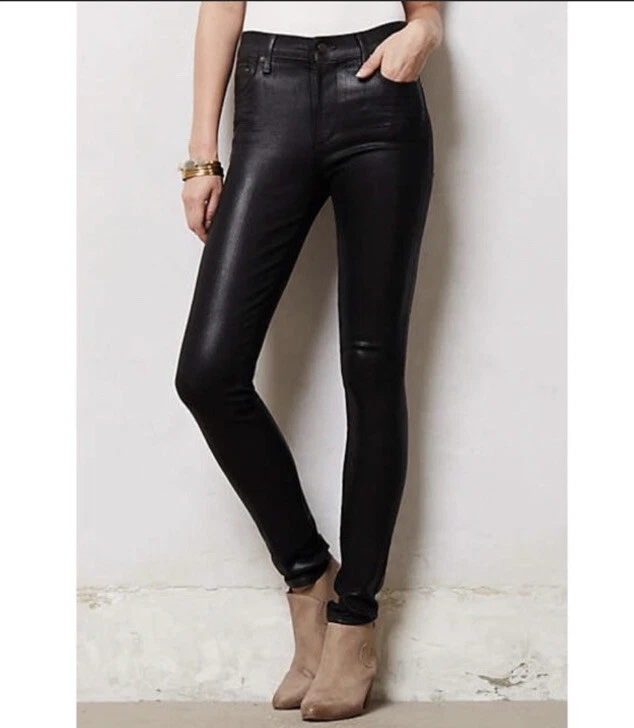 Citizens of Humanity l Rocket High Rise Skinny Leatherette Black Coated  Jeans