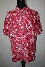 Jack O'Neill Collection Hawaiian Shirt SS Red Floral Surfboards Sz XL