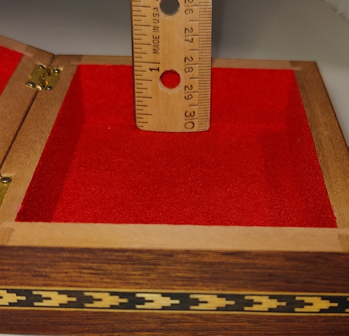 Marquetry Wood Inlay Hinged Boxes 2 Hexagon Made In Spain Rectangle Unmarked 