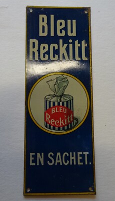Bleu Reckitt  altes Türschild Reklameschild um 1910 Frankreich France