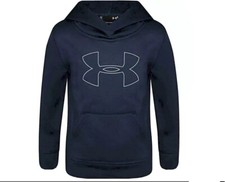 Under Armour Youth Boys Big Logo Hoodie Size 7 Midnight Navy 40