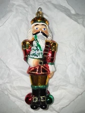 NUTCRACKER SOLDIER BLOWN GLASS CHRISTMAS TREE ORNAMENT POLAND