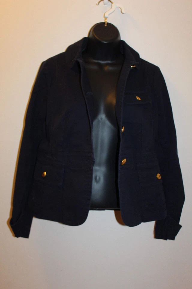 Talbots Women’s Gold Color Button Navy Blazer Jacket Size: 6P Petites - Image 2 of 4