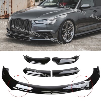 Front Bumper Lip For AUDI A4 A5 A6 Q3 Q7 RS5 S4 S5 Spoiler Chin Splitter Glossy