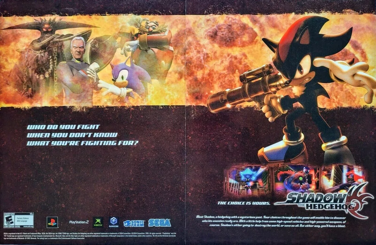 2005 Sonic X Action Figures Vintage Print Ad/Poster Shadow The Hedgehog  SEGA Art