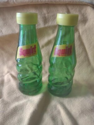 Vtg. Bottled Under The Authority Of The Squirt CO. Salt & Pepper Shakers