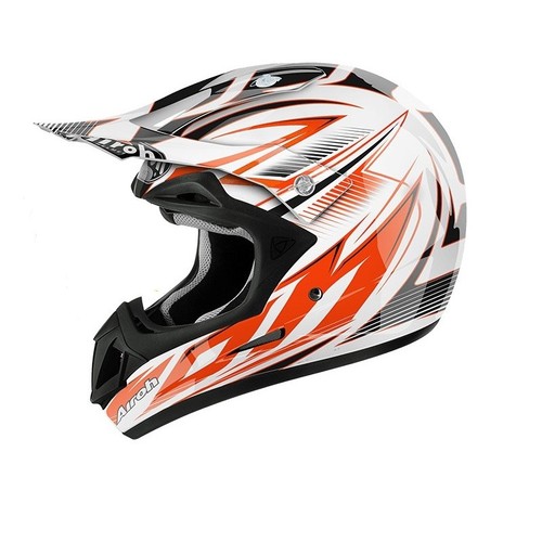 CASCO AIROH JUMPER STING CROSS ENDURO MOTARD INTERNO ESTRAIBILE ARANCIONE  BIANCO | eBay