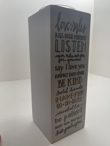 Love Rules Wooden Candle Holder - Picture 14 of 15