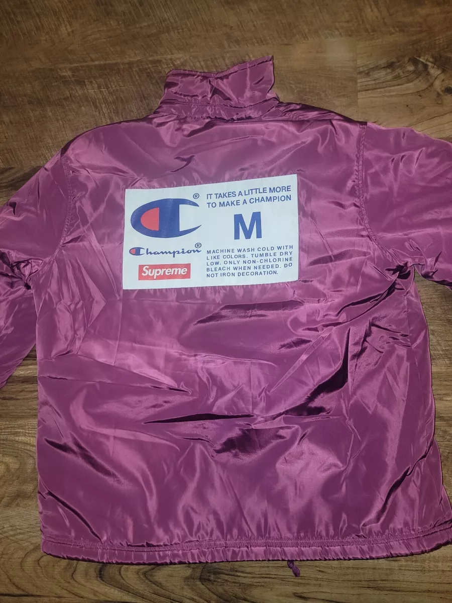 Supreme Champion Label Coach Jacket Purple PIMP C drank Fur M HTF warm winter