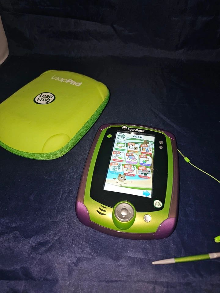 Leap Frog LeapPad2 Explorer W/ Games case green purple protector leap pad - Image 3 of 4