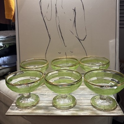 Dessert \ Obstset 30er Jahre Glasschalen.