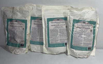 4 New Beautilicious Delights Brhmi Shampoo Glow Ready Mix Powder,8.8oz Each
