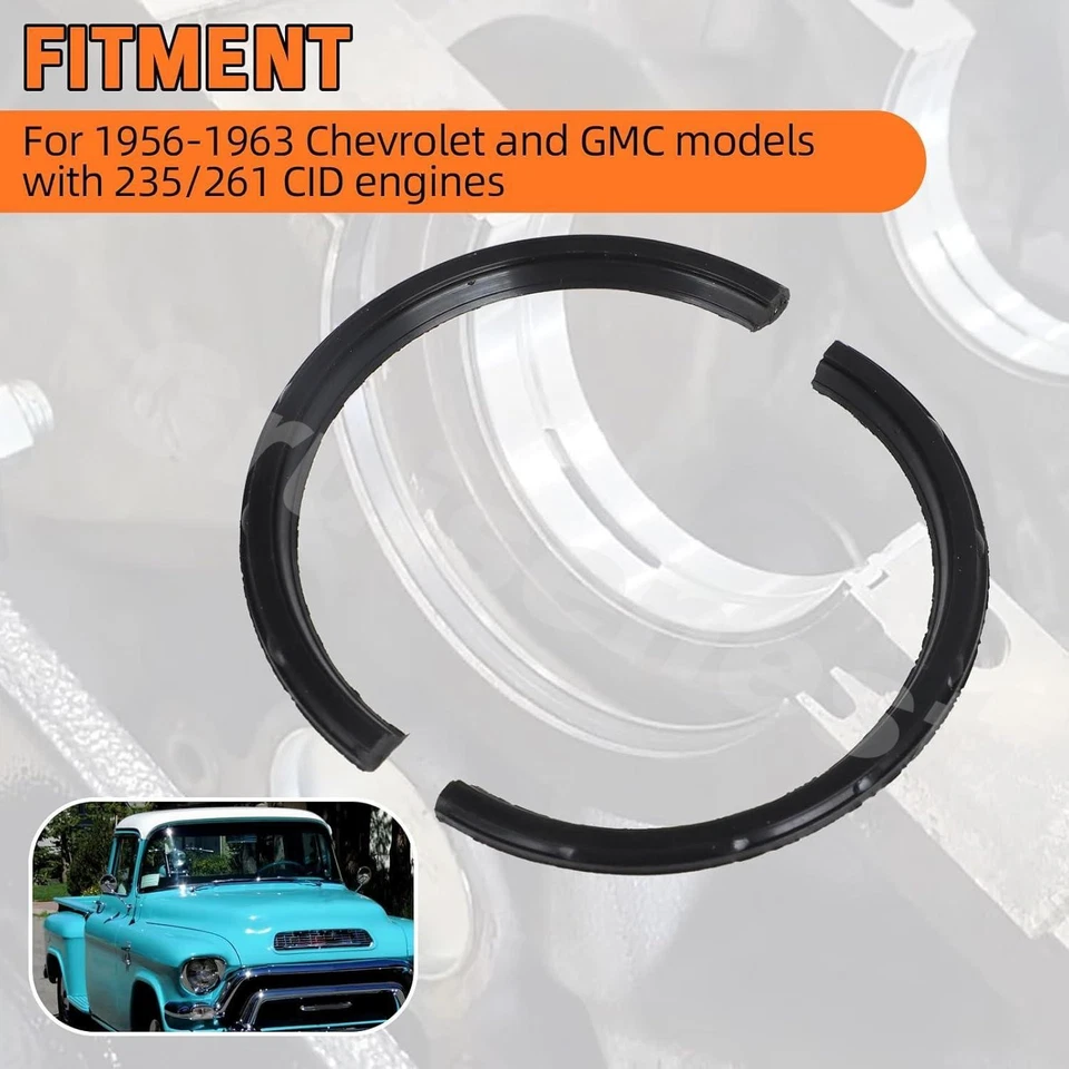 Junta de sello principal trasera 4519S goma para Chevrolet GMC 235 261 CID 1956 1957-1962 Foto 2 de 4
