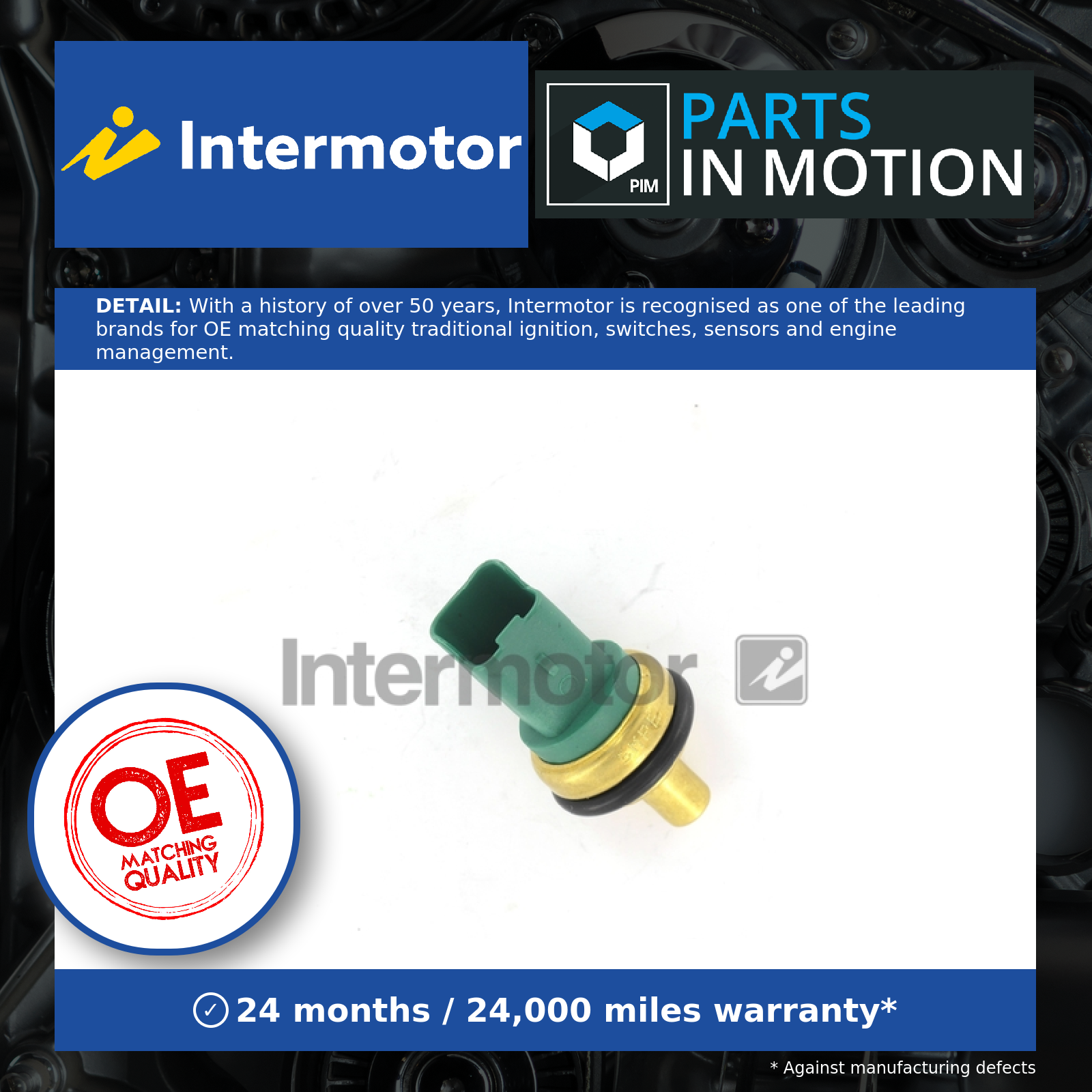 Coolant Temperature Sensor 55165 Intermotor Sender Transmitter 9632562080 New - Image 2