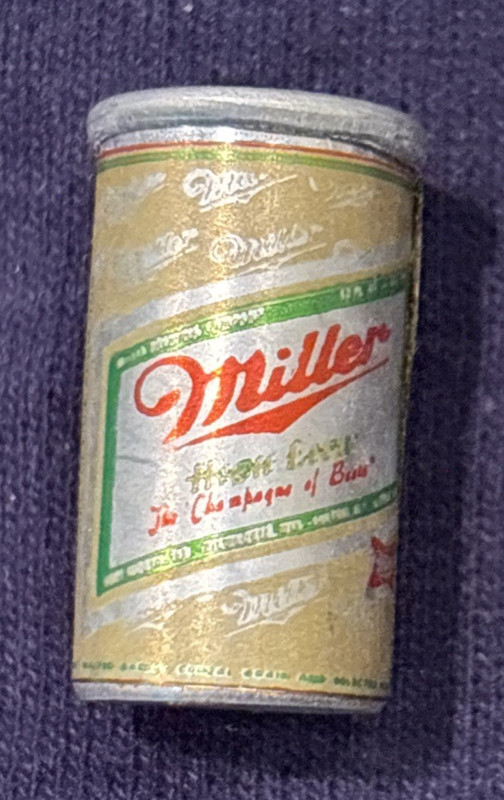 Vintage miller highlife beer can pin back