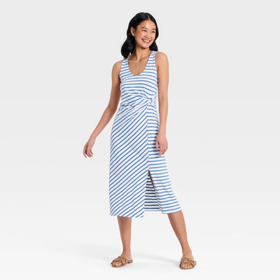#ad Women Tie Front Twist Midi Dress A New Day $11.99