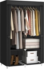 Portable Closet Wardrobe for Small Room, 35-Inch Clothing Organizer Storage R...