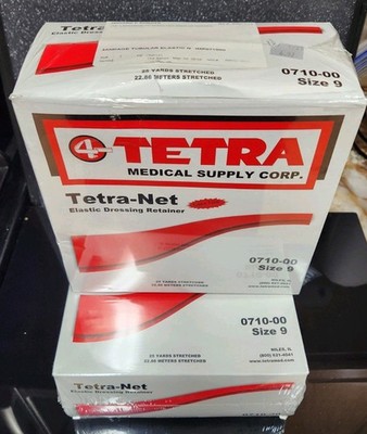 Tetra-Net Elastic Dressing Retainer Size 9 0710-00 Lot of 2 Boxes 25 Yards Each