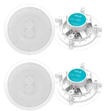 PYLE PWRC82 8" 400W 2 Way Indoor/Outdoor Waterproof Ceiling Speakers, (4 Pack)