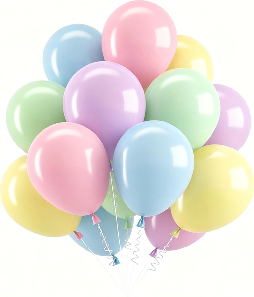 Luftballons Pastell, 100 StüCk Luftballons Pastellfarben, Helium Ballons Geburts-image
