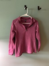 Patagonia Girls Purple Sweater 1/4 Zip Fleece Pullover Size XL 14