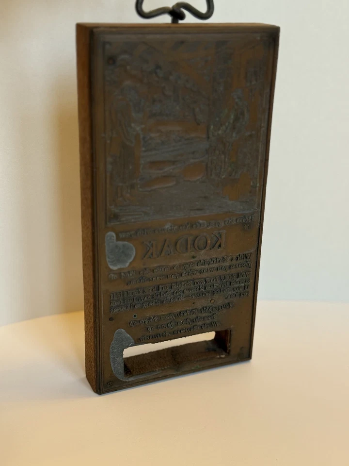 Antique 1922 Eastman Kodak Advertisement Copper Printing Block - Image 2 of 4