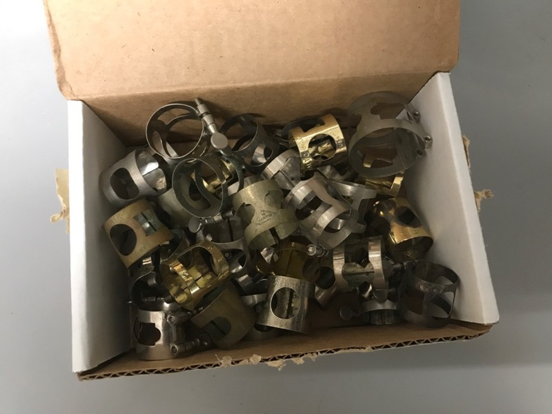 Vintage Lot of over 35 Musical Instrument Mouthpiece Ligatures 
