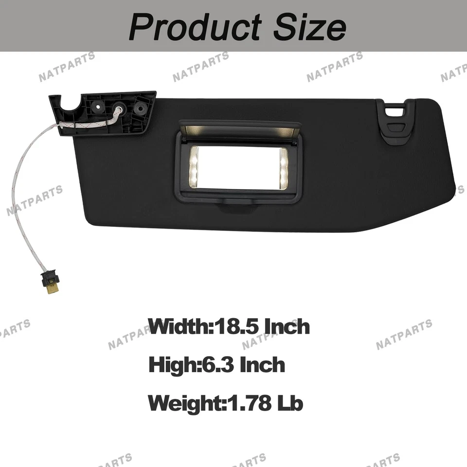 Left Sun Visor W/ Light for18-23 JeepWrangler 20-23 JeepGladiator 6BR80TX7AQ - Image 4 of 4