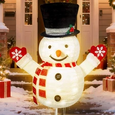Hogrance 30.32 Inch Lighted Snowman Decorations, Battery Operated Christmas L...