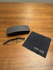 Police Eyeglasses Frame Italy w/ Case v2841 53-16, Brown Tortoise, USED