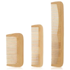 3 Pcs Bamboo Comb Set, Wooden Combs Fine Tooth Combs Anti-Static Wood Hair Combs
