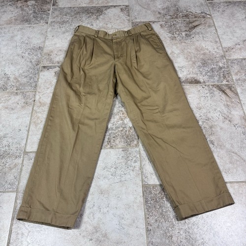 Bill's Khakis M2 Pants Mens 32x29 Brown Tan Pleated Cuffed Classic Fit