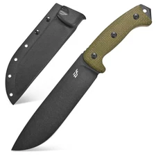 EF148 Fixed Blade Knife AUS-10 Steel Blade Two Tone Micarta Handle Full Tang ...