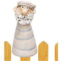 Zaunfigur Seemann Maritim Polyresin Zaundeko Zaunhocker H=17,5 cm