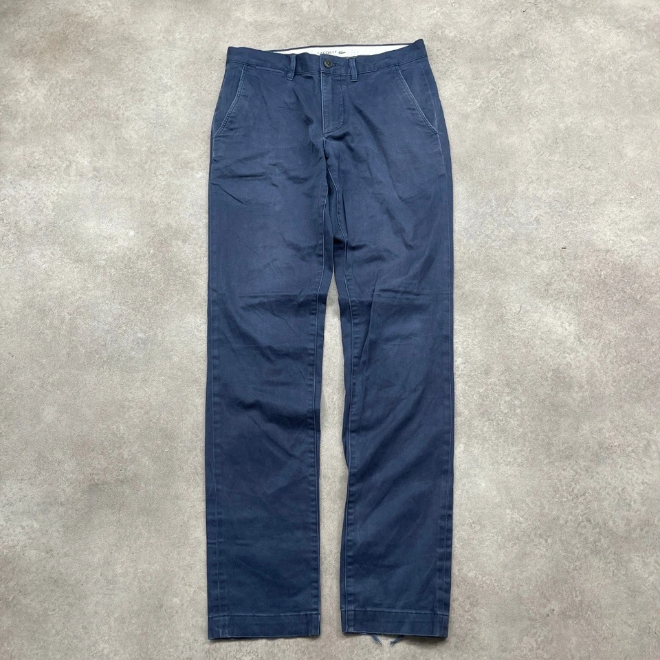 Pantalon chino Lacoste homme 30" coupe slim logo croco brodé pantalon, bleu... - Photo 1/4